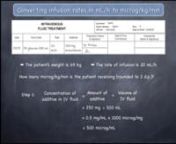 Calculating Infusion Rates (mL h to microg kg min): Examples (Part 1) from ml kg