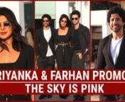 Presently the much–anticipated movie &#39;The Sky Is Pink&#39; is only a couple of days from its release date, the producers just as the cast are investigating every possibility in its promotions. Priyanka Chopra Jonas and Farhan Akhtar have been shuffling starting with one spot then onto the next so as to advance the movie&#39;s promotions at all potential stages. Priyanka is currently in the state of mind for some major twinning with her costars as she proceeds with the promotions for her film &#39;The Sky