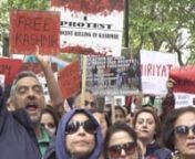 Several hundred protesters gather outside India House, the London Indian Embassy, to express their anger at what is being called coup of Kashmir by Indian Prime Minister Narendra Modi, London, UK. 10/08/2019.nnModi has revoked Kashmir&#39;s autonomy, banned all protest, barred media and social media, rounded up and imprisoned hundreds of activists and flooded the region with an extra 30,000 troops.nnProtest organiser and CEO of Restless Beings Mabrur Ahmed said India was creating a
