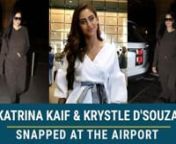 Katrina Kaif was spotted at the airport recently. She was dressed in a brown tracksuit which she paired with black boots and sunglasses. Katrina recently launched her own makeup brand and she will also be seen in &#39;Sooryavanshi&#39; opposite Akshay Kumar. Krystle D&#39;Souza was also spotted at the airport. She donned a white top with black ripped jeans. She completed her look with a patterned belt across her waist and gold loafers.