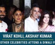 Akshay Kumar arrived at a Diwali bash with his wife, Twinkle Khanna dressed in a white patterned kurta, while Twinkle wore a pastel sharara suit. He was also joined by his son, Aarav Bhatia who wore a white embroidered kurta. Tiger Shroff was also spotted with his Baaghi 2 co-star, Shraddha Kapoor as they posed for the paparazzi with their family members including Jackie Shroff and Shakti Kapoor who were seen hugging each other.