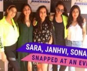 Sara Ali Khan, Janhvi Kapoor and Sonakshi Sinha were snapped visiting an event today and the three looked completely dazzling in their cool casuals. While the Kedarnath actress and Dabangg actress opted for neon jackets paired with black t-shirts and tights, Janhvi dressed in a white t-shirt with light jeans. They were attending their pilates instructor and friend, Namrata Purohit’s birthday party. The event was also attended by other celebrities like Anusha Dandekar, Kim Sharma and more. Whil