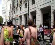 14 July 2014 - A lovely moment at the London World Naked Bike Ride.While waiting somewhere on the South Bank a little dance breaks out to the strains of