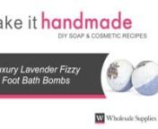 This video demonstrates how easy it is to make your own Luxury Lavender Fizzy Foot Bath Bombs. These are the perfect-sized mini bath bomb for a foot soak. With soothing epsom salts and calming lavender, you&#39;ll be glad you pampered yourself. nn