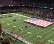Here is Jaryd Lane singing the National Anthem at the Superdome for a Saints game from superdome