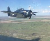 An FM-2/F4F Wildcat fighter plane escorts a TBM Avenger torpedo bomber as part of the John C. Waldron Memorial that occurred at the Pierre Regional airport. John C. Waldron was a hero of the Battle of Midway and South Dakota native from the city of Fort Pierre.nnTHANK YOU Texas Flying Legends, Tim McPherson, Fargo Air Museum and pilots Casey Odegaard, Paul Ehlen, Mark Yaggie and Warren Peitsch.Also special thanks to Mustang Aviation, Pierre, SD for the camera plane.
