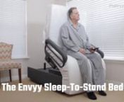 Check it out here. nn★EFFORTLESS BED ENTRY/EXIT- Imagine if getting in and out of bed was EASIER than getting in and out of your favorite chair? The Envyy Sleep-to-Stand Bed makes it possible. Go from a standing position to a perfectly flat lying position and back again with VIRTUALLY ZERO EFFORT- The Envyy bed does all the work for you at the push of a button. Those dreaded middle of the night bathroom visits become FAST and EASY instead of slow and painful.n★AGE IN PLACE WITH DIGNI