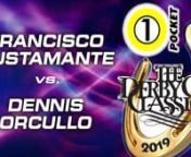 Tough match.Busty can’t be stopped.nnFrancisco Bustamante def. Dennis Orcullo 3-1nCommentators: Mark Wilson, Danny DilibertonnWhat: The 2019 Derby City ClassicnWhere: Accu-Stats Arena at The Horseshoe Hotel and Casino, Elizabeth, INnWhen: January 25 - February 2, 2019nnThe 21st Annual Derby City Classic - nine days of 4 disciplines: 9-ball, one-pocket, banks, and the Diamond Bigfoot 10-Ball Challenge.Players at the 2019 Derby City Classic include Chang Jung-Lin, Shane Van Boening, James
