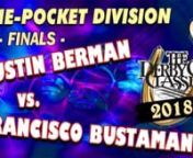 Busty is great and SVB was a great commentatornnFrancisco Bustamante def. Justin Bergman3-1 Commentators: Mark Wilson, Shane Van BoeningnnnWhat: The 2018 Derby City ClassicnWhere: Accu-Stats Arena at The Horseshoe Hotel and Casino, Elizabeth, INnWhen: January 19-27, 2018nnThe 20th Annual Derby City Classic - nine days of 4 disciplines: 9-ball, one-pocket, banks, and the Diamond Bigfoot 10-Ball Challenge.Players at the 2018 Derby City Classic include Shane Van Boening, Chris Melling, Co