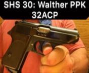 SHS 30 - Walther PPK 32ACPnnWhat we have here is a German made, pre-1968 GCA import, Walther PPK chambered in 32ACP.nnThis pistol is in immaculate condition. Has original box, papers, second magazine and brass cleaning rod.nnThe PPK was classified as non-importable with the passage of the Gun Control Act of 1968. Specifically as having no sporting purpose, AKA a, “Saturday Night Special”. nnObviously that’s BS. But what’s happened is US Government regulations have limited the availabilit