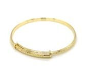 Baby to Adult Solid 9ct Yellow Gold 2.8mm Filigree Embossed Expanding Bangle from 9ct