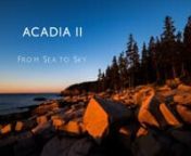 Two years in the making, Mount Desert Island, Maine-based photographer Will Greene brings his second time-lapse film of Acadia National Park: Acadia II: Sea to Sky. The film was shot during the summers of 2016 and 2017, and captures the breathtaking landscape diversity of Acadia, from its rocky coastlines to its granite summits and everywhere in between. More than 100,000 still photos and 1.5TB of data were taken to produce this 5-minute movie in glorious 4K. This is Acadia, and this is my home.