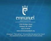 EMMANUEL UNITED CHURCH OF CHRISTnnSecond Sunday of EasterApril 23, 20179:00am Worshipnn+ + + + + + + + + +nEmmanuel – “God with us.”It’s more than the name of our church n...It’s a statement of faith and a reminder of God’s promise.n+ + + + + + + + + +nnPRELUDEtt“Beautiful Savior” - Robert Hobbynn*CALL TO WORSHIP nToday is a new day!nWE COME WITH THE PAST BEHIND US, AND THE FUTURE OPEN.WE COME TO CELEBRATE THE NEW LIFE CHRIST BRINGS.nChrist