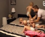 Dad vs Triplets + Toddler.Autoplay from toddler