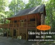 Book Dancing Bears Retreat today! &#124; https://www.deepcreekvacations.com/booking/dancing-bears-retreatnn────────────────────────────────────────nnIf you are seeking the perfect Deep Creek Lake log cabin, look no further than Dancing Bears Retreat! It is located in a quiet wooded community that is within minutes of lake activities, skiing, and Swallow Falls State Park.nnThe open concept main level is highlighted by ex