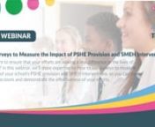Are you looking for ways to measure the impact of your school&#39;s PSHE provision and SMEH interventions? Do you want to ensure that your efforts are making a real difference in the lives of your pupils?nnAt BounceTogether, we believe that measuring the impact of PSHE provision and SMEH interventions is critical to creating a healthier, happier school community. In this webinar, we&#39;ll share expertise on how to use surveys to measure the impact of these important initiatives, so you can make informe
