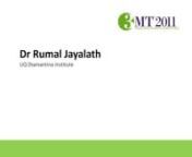 3MT presentation by Rumal Jayalath