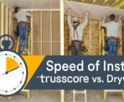 When planning for a DIY or renovation project, there are lots of things to account for. Cost of materials. Labor bills and inconveniences. Maintenance fees. Traditionally these types of projects include drywall, but in this video, HGTV host and professional contractor Bryan Baeumler compares the installation speed of drywall alternative Trusscore Wall&amp;CeilingBoard and traditional drywall on a typical 8’x10’ room. nnAs Bryan explains, Trusscore Wall&amp;CeilingBoard installs four times fa