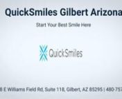 QuickSmiles Gilbert Arizona offers Invisalign clear aligners for adults and teens as well as traditional braces for children and teenagers who need orthodontic treatment to improve their smiles! QuickSmiles is disrupting the orthodontic industry with a new Invisalign treatment method for half the price of braces, making them the top provider of Invisalign. QuickSmiles allows people to save time and money throughout the entire process.nnQuickSmiles Gilbert Arizonan2268 E Williams Field Rd, Suite