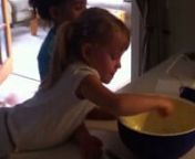 In this video, Sienna is at Delaney&#39;s house making a cake for