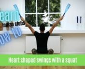 Thierry takes you through the steps to perform an overhead squat with 2 light Indian clubs in full flow. nIf you do not master the heart shaped swings, you can substitute full arm circles instead.nThis exercise is an advanced foundational movement of club swinging, and will help you with the timing involved in our Kraken complex found here: https://www.youtube.com/watch?v=x5bDkSCsFYgnnWhen you understand the timing of the swing, you&#39;ll also be able to swing in the reverse direction, and substitu