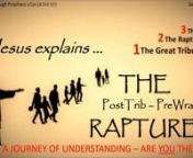 AFTER THE TRIBULATION 018 Jesus explains THE POST-TRIB PRE-WRATH RAPTURE! Many who hold to the pre-tribulation Rapture belief understand that the 6th seal is describing events that happen at the Rapture, when the sun and the moon go dark, and the stars fall from heaven (Rev6:12-13 KJV).nAnd some are beginning to understand that if the Rapture happens at the 6th seal, when the sun and the moon go dark, and the stars fall from heaven (Rev6:12-13 KJV), then that equates with Matthew24:29-31 KJV –