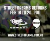 Street Dreams - Adelaide Urban Art Festival returns Feb 18-20th, 2011. Featuring workshops, demos, walking tour, open air cinema,