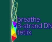 This movie is an aid to practicing creative visualization for educing a DNA strand. It is a study for part of Matrix 2012, a project in progress. The purpose is to concretely imagine DNA enhanced with a third strand, forming a triple helix. Since it is made of a chain of geometrical figures called tetrahedrons, the model is called a tetrahelix. I&#39;ve shortened that to