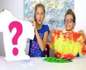 3 Color Tie Dye Challenge!!! We can only use 3 colors of dye to make a shirt! Who do you think won???? Karina or Ronald?