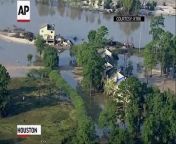 Many parts of the northeast Houston community of Kingwood remain underwater after the rain-swollen San Jacinto River flooded roads and homes earlier this week.