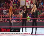 WWE: Ronda Rousey crashes Becky Lynch’s Hold Harmless Agreement signing (Raw, March 4, 2019)