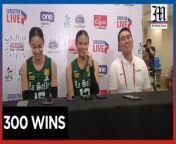 Lady Spikers coach savors 300th win &#60;br/&#62;&#60;br/&#62;Ramil De Jesus&#39; legendary coaching career in UAAP women&#39;s volleyball reached new heights at the Mall of Asia Arena on February 17.&#60;br/&#62;&#60;br/&#62;He claimed his 300th win when the De La Salle Lady Spikers&#39; defeated Adamson Lady Falcons in the Season 86 opener, 25-16, 25-16, 25-18.&#60;br/&#62;&#60;br/&#62;Video by Niel Victor Masoy&#60;br/&#62;&#60;br/&#62;Subscribe to The Manila Times Channel - https://tmt.ph/YTSubscribe&#60;br/&#62; &#60;br/&#62;Visit our website at https://www.manilatimes.net&#60;br/&#62; &#60;br/&#62; &#60;br/&#62;Follow us: &#60;br/&#62;Facebook - https://tmt.ph/facebook&#60;br/&#62; &#60;br/&#62;Instagram - https://tmt.ph/instagram&#60;br/&#62; &#60;br/&#62;Twitter - https://tmt.ph/twitter&#60;br/&#62; &#60;br/&#62;DailyMotion - https://tmt.ph/dailymotion&#60;br/&#62; &#60;br/&#62; &#60;br/&#62;Subscribe to our Digital Edition - https://tmt.ph/digital&#60;br/&#62; &#60;br/&#62; &#60;br/&#62;Check out our Podcasts: &#60;br/&#62;Spotify - https://tmt.ph/spotify&#60;br/&#62; &#60;br/&#62;Apple Podcasts - https://tmt.ph/applepodcasts&#60;br/&#62; &#60;br/&#62;Amazon Music - https://tmt.ph/amazonmusic&#60;br/&#62; &#60;br/&#62;Deezer: https://tmt.ph/deezer&#60;br/&#62; &#60;br/&#62;Stitcher: https://tmt.ph/stitcher&#60;br/&#62;&#60;br/&#62;Tune In: https://tmt.ph/tunein&#60;br/&#62;&#60;br/&#62;#TheManilaTimes &#60;br/&#62;#philippines&#60;br/&#62;#volleyball&#60;br/&#62;#sports