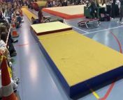 During a Gymnastics competition, this gymnast failed to complete her stunt. Although she started at full speed with confidence, she tripped just before a jump. Her head crashed on the vault, throwing her to the ground.