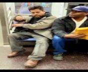 The man stood up on the subway and stood over the man who was sitting beside him. When the man asked him to sit back down, the guy asked him what he was going to do. As a result, the man stood up, and ended up putting the guy in his proper place.