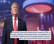 At the 2024 Conservative Political Action Conference (CPAC) on Saturday, attendees showed equal interest in two particular vice presidential candidates for former President Donald Trump as he gears up for the presidential election in November.&#60;br/&#62;&#60;br/&#62;South Dakota Gov. Kristi Noem and entrepreneur Vivek Ramaswamy emerged as top picks, with each securing 15 percent of straw poll votes.