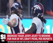 The Cleveland Browns are acquiring wide receiver Jerry Jeudy in a trade with the Denver Broncos, sources tell Sports Illustrated‘s Albert Breer. ESPN’s Adam Schefter first reported the news. According to NFL Network’s Ian Rapoport, Denver will receive a fifth- and sixth-round pick back as part of the deal.