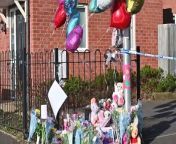 Tributes and a balloon release for a murdered young girl in Rowley Regis. Her name was Shay and people gathered at the end of the street where she lived.