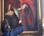 Pro-Palestine protesters slash historic painting at University of Cambridge from indian aunty pro