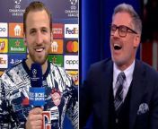 Harry Kane exposes Jamie Carragher lie in hilarious interview after Bayern win from karissa kane