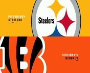Watch latest nfl football highlights 2023 today match of Pittsburgh Steelers vs. Cincinnati Bengals . Enjoy best moments of nfl highlights 2023 week 12