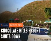 The controversial Captain’s Peak Resort in Sagbayan, Bohol, closes down Thursday, March 14, after its business permit is revoked. The resort went viral after netizens saw its structures were built within the protected zone of the Chocolate Hills.&#60;br/&#62;&#60;br/&#62;Full story: https://www.rappler.com/nation/visayas/chocolate-hills-resort-shuts-down-march-14-2024/&#60;br/&#62;