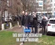 Online influencer Andrew Tate detained in Romania, handed UK arrest warrant, his spokesperson says