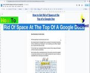 How To Rid Of Space At The Top Of A In Google Docs&#60;br/&#62;&#60;br/&#62;Welcome to Tuts Nest!In this tutorial, we&#39;ll guide you through the simple process of removing the space at the top of your Google Docs document. &#60;br/&#62;&#60;br/&#62;How to Remove Space at the Top of a Google Doc:&#60;br/&#62;&#60;br/&#62;1. Access Page Formatting:&#60;br/&#62; - Open your Google Docs document.&#60;br/&#62;&#60;br/&#62;2. Navigate to Page Setup:&#60;br/&#62; - Click on the `File` menu.&#60;br/&#62; - Select `Page Setup` from the dropdown.&#60;br/&#62;&#60;br/&#62;3. Adjust Top Margin:&#60;br/&#62; - In the Page Setup window, locate the `Margins` section.&#60;br/&#62; - Set the top margin to zero or near zero. This will eliminate the space at the top of your document.&#60;br/&#62;&#60;br/&#62;4. Apply Changes:&#60;br/&#62; - Click `OK` to apply the changes and close the Page Setup window.&#60;br/&#62;&#60;br/&#62;By following these simple steps, you can ensure your document starts at the very top without any unwanted space! ✂️&#60;br/&#62;&#60;br/&#62;If you found this tutorial helpful, don&#39;t forget to give it a thumbs up, subscribe to our channel for more Google Docs tips and tricks, and hit the notification bell to stay updated on our latest videos. &#60;br/&#62;&#60;br/&#62;Have questions or suggestions? &#60;br/&#62;Feel free to leave them in the comments below. &#60;br/&#62;Happy editing! ️ &#60;br/&#62;#googledocstutorial &#60;br/&#62; #PageSetup #DocumentFormatting #TutsNestTutorial