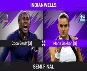 Ninth seed Maria Sakkari beat third seed Coco Gauff in three sets to face Iga Swiatek in Indian Wells final