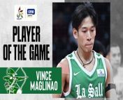 Vince Maglinao fires 22 big points to lead DLSU to a four-set win over defending champion NU.