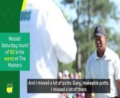 Tiger Woods has a historically bad day at Augusta, shooting 82