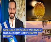 In a tweet on Friday, Bukele stated that El Salvador is offering 5,000 free passports, equivalent to &#36;5 billion in their passport program, to highly skilled scientists, engineers, doctors, artists, and philosophers from abroad. &#60;br/&#62;He emphasized that this represents less than 0.1% of the country’s population, and granting them full citizen status, including voting rights, poses no issue. &#60;br/&#62;He also promised 0% taxes and tariffs on moving families and assets, including commercial value items like equipment, software, and intellectual property.