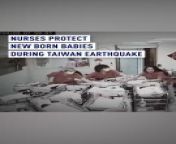 Surveillance footage captured the moment when these brave nurses were protecting newborn babies during Wednesday&#39;s #earthquake in #Taiwan.