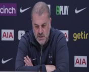 Tottenham boss Ange Postecoglu on their battle for 4th place as they prepare to face Nottingham Forest&#60;br/&#62;Tottenham training ground, London, UK