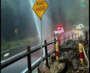 Lawrence Hargrave Drive from Coalcliff to Clifton was closed after the deluge caused landslips long the route. Videos by Illawarra Mercury photographer Anna Warr and submitted by Bianca